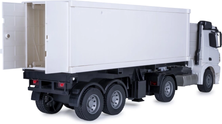 Distracție la încărcare: container, picioare de sprijin și a cincea roată