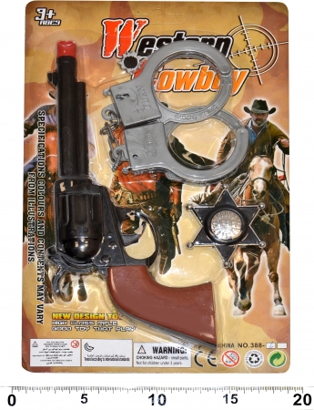 Set pentru micul șerif – pistol, cătușe și insignă (22 cm)