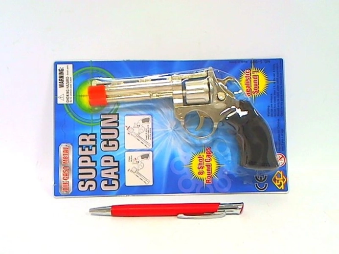 Pistol metalic cu capse în blister