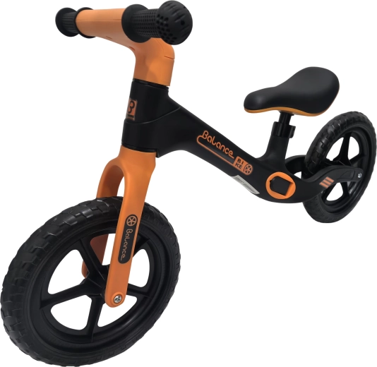 Balance Bike bicicletă de echilibru pentru copii, negru-portocaliu