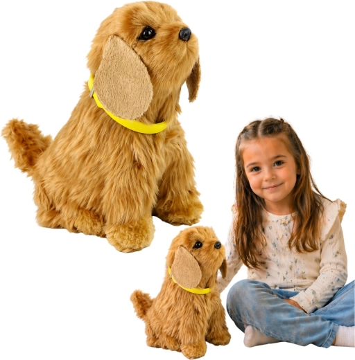 Câine de pluș interactiv, cocker spaniel, latră și dă din coadă