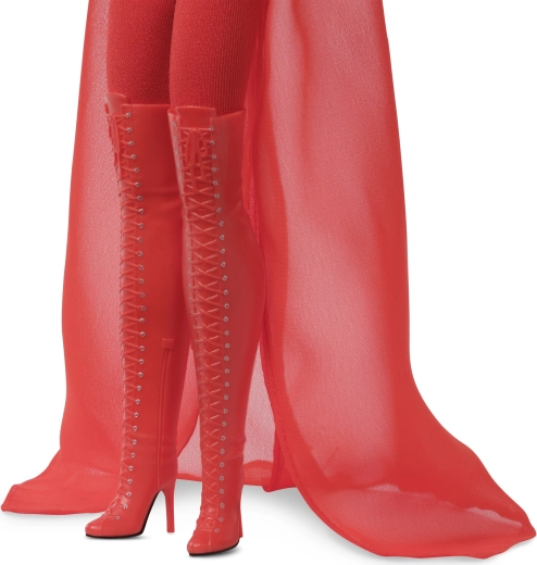 Cizme peste genunchi cu șireturi