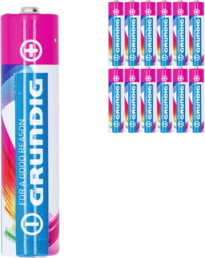 Baterii alcaline Grundig AAA LR03 1,5 V – set 12 buc. (lichidare de stoc, expirare 2024)
