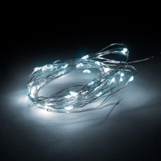 Perdea luminoasă cu 300 de micro LED-uri, lumină albă rece, 3 × 3 m, cu telecomandă