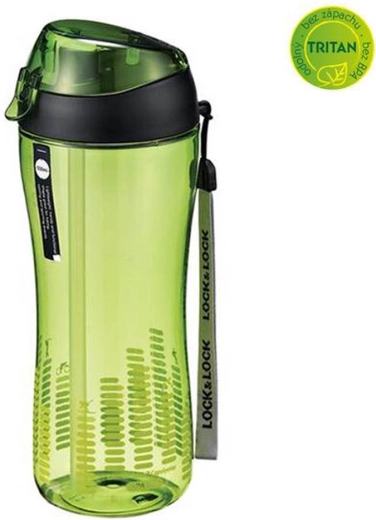 Sticlă sport cu capac lock 550 ml cu pai din silicon – verde