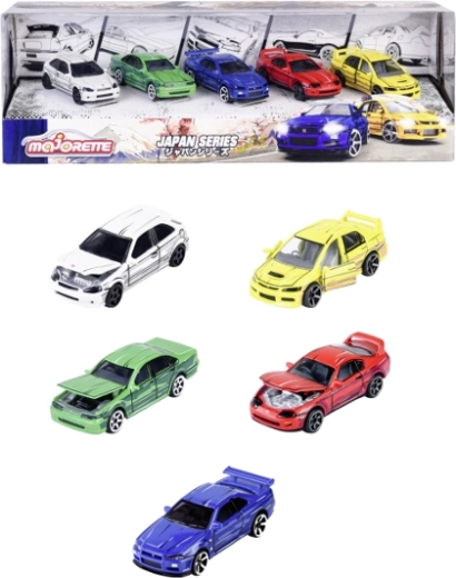 Majorette Japan Series – set de 5 mașinuțe metalice 1:64