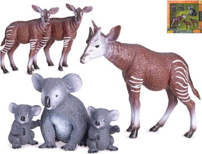 Set de animale safari cu pui – figurine din plastic