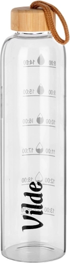 Sticlă borosilicată și capac din bambus