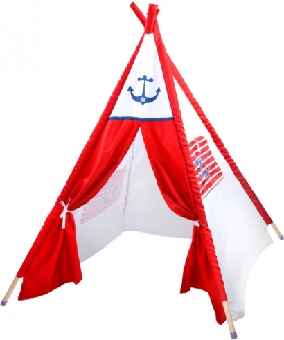 Cort teepee pentru copii cu motiv ancoră