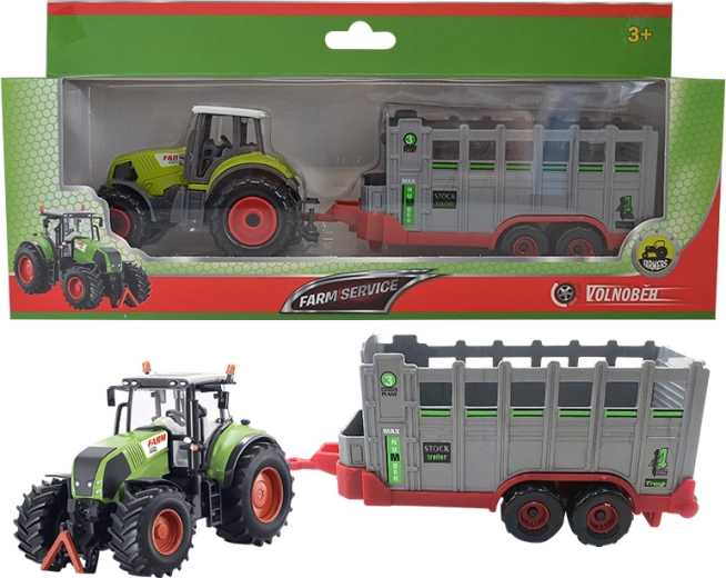 Tractor de fermă cu remorcă pentru transportul animalelor 1:50