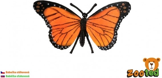 Fluture decorativ monarh migrator din plastic 11 cm