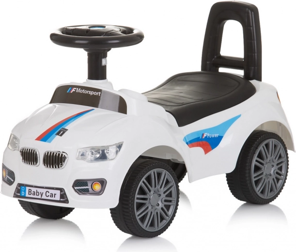 Chipolino premergător tip mașină cu melodii Sprinter – Alb