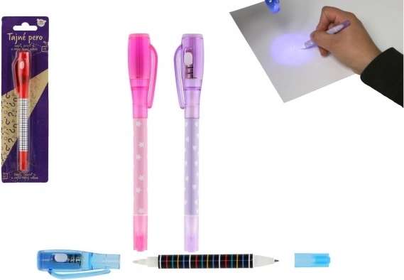 Pix UV secret cu cerneală invizibilă și dublă, 15 cm