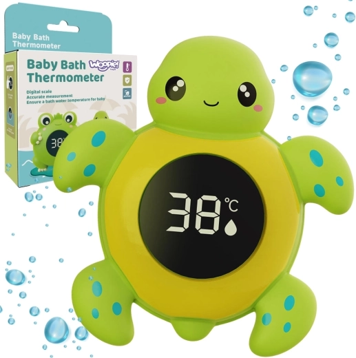 Termometru de baie Woopie Baby 2 în 1, broască țestoasă
