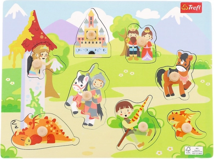 Puzzle din lemn, mărime medie – castel, 8 piese