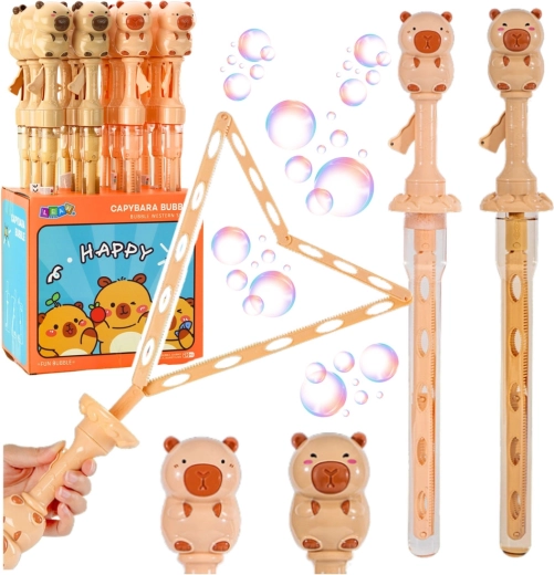Baloane de săpun capibara 49,5 cm cu baghetă triunghiulară pliabilă, 100 ml