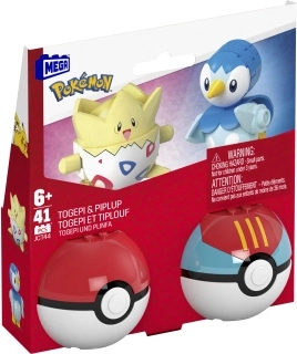 Set de construcție Poké Ball Mega Construx cu Togepi și Piplup