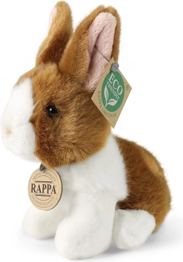 Rappa iepuraș de pluș alb-maro, așezat, 16 cm
