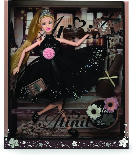 Păpușă în rochie de seară cu accesorii 28 cm