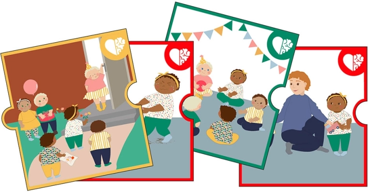 Rubens Barn Baby set de carduri cu emoții pentru păpuși