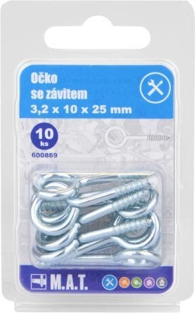 Ochet închis cu filet 25 × 10 × 3,2 mm, zinc (10 buc.)