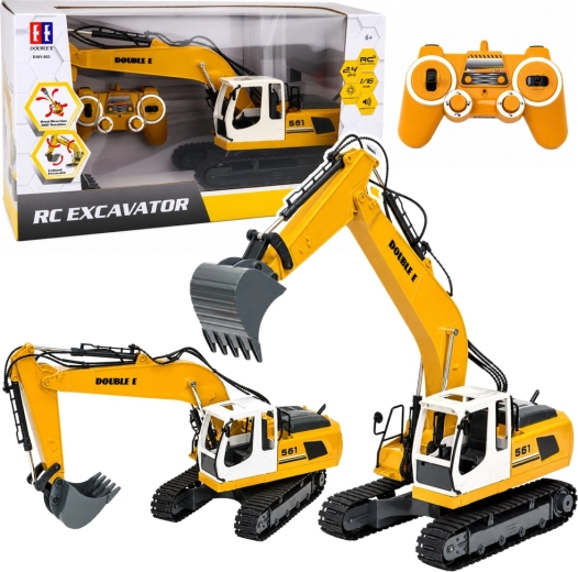Excavator cu șenile cu telecomandă RC 1:16 cu lumini și sunete - 1 bucată