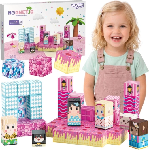 Woopie cuburi magnetice – cuburi magnetice 3D 59 buc.