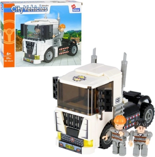 Set de construcție AlleBlox City – camion cu figurine, 211 piese