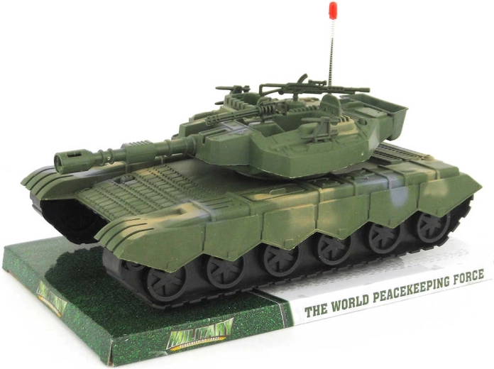 Tanc militar din plastic cu mecanism cu inerție 32 cm - 1 bucată