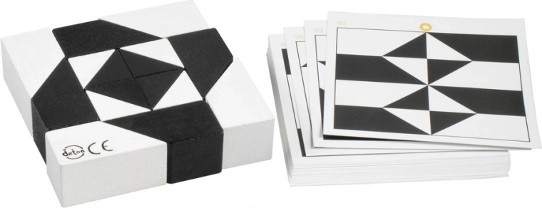 Detoa puzzle tangram alb-negru