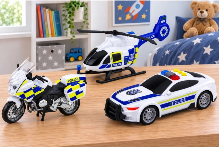 3 vehicule de poliție într-un singur set