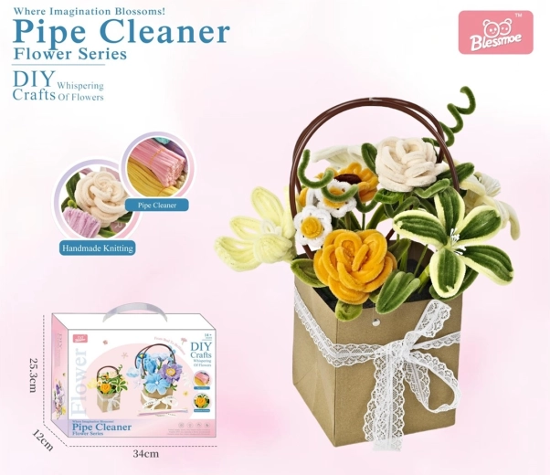 Set creativ DIY buchet de flori pentru copii
