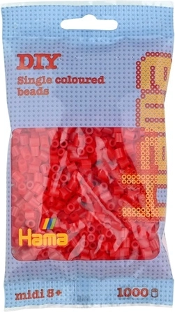Mărgele de călcat Hama Midi – roșu transparent (1000 buc.)