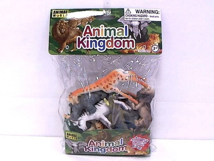 Set de figurine cu animale sălbatice cu copăcei și pietre – 10 buc.