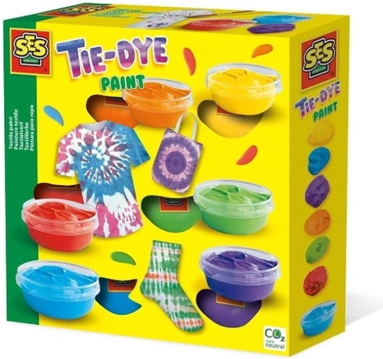 Set SES vopsele pentru textile tie-dye, 6 culori
