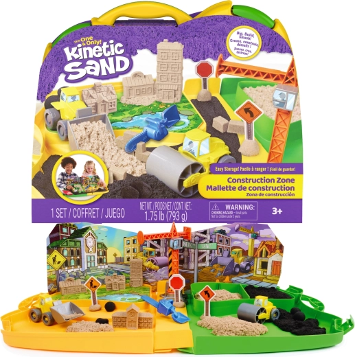 Kinetic Sand șantier – nisip kinetic 793 g și accesorii