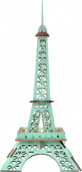 Puzzle 3D din lemn Turnul Eiffel turcoaz