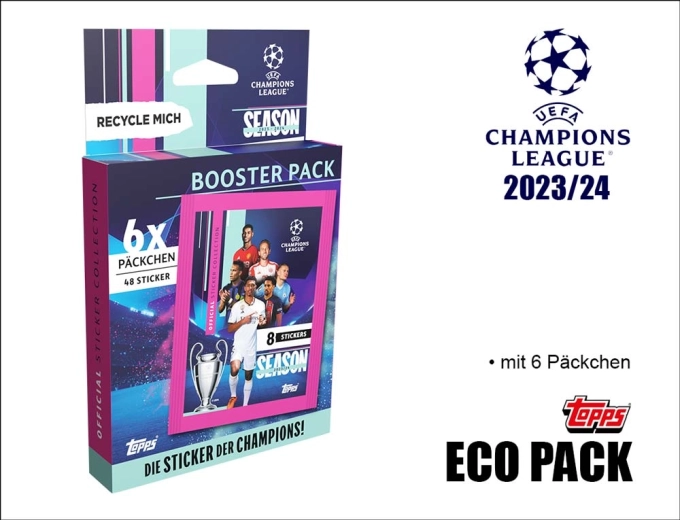 Topps UEFA Champions League 2023/2024 autocolante – Eco pack