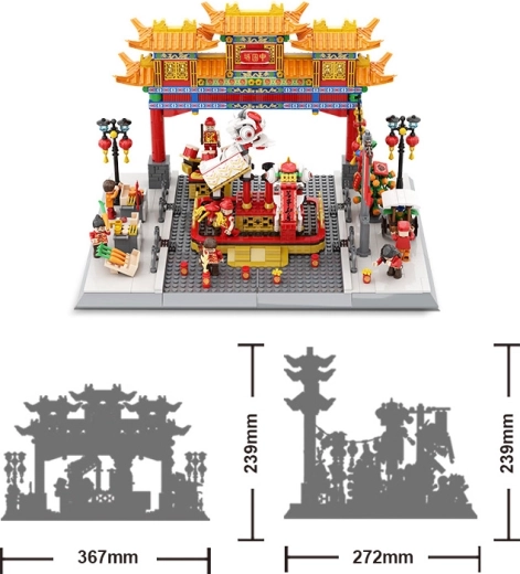 Set de construcție clădire China Town, 1245 de piese