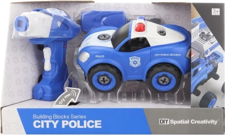 Mașină de poliție de asamblat cu telecomandă și bormașină