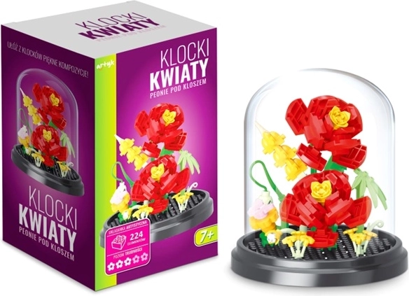 Set de construcție flori – bujori sub clopot protector (224 piese)