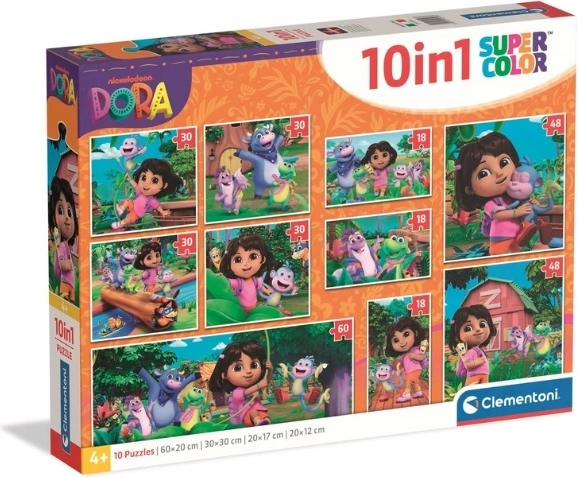 Clementoni SuperColor puzzle 10 în 1 Dora Exploratoarea