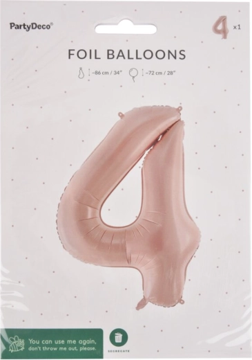Balon din folie cifra 4 bej 72 cm
