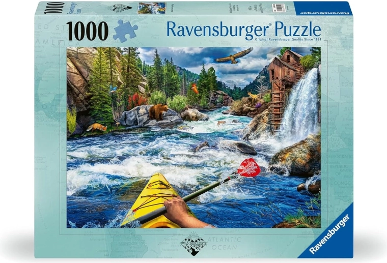 Puzzle Ravensburger Wanderlust: coborâre pe râu sălbatic, 1000 de piese