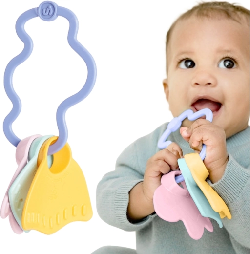 Simple. zornăitoare senzorială și jucărie de dentiție albastră
