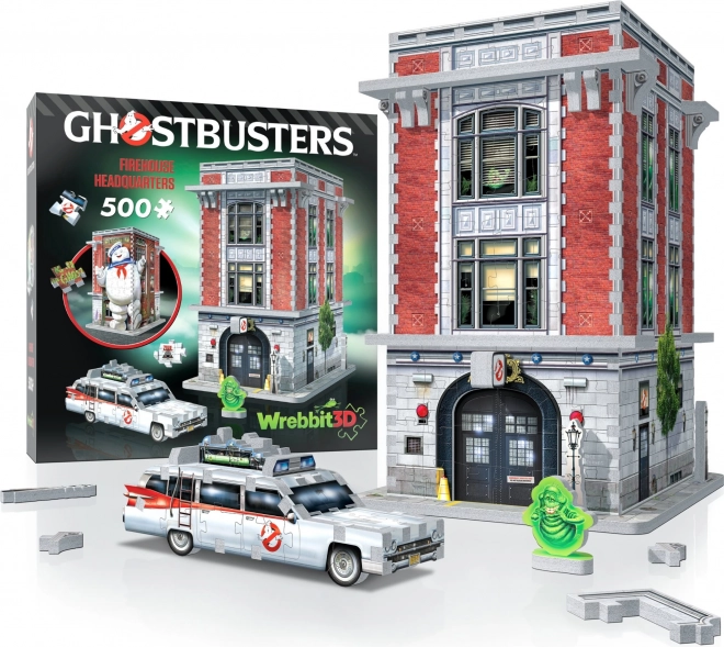 Puzzle 3D WREBBIT Ghostbusters: stația de pompieri 500 piese