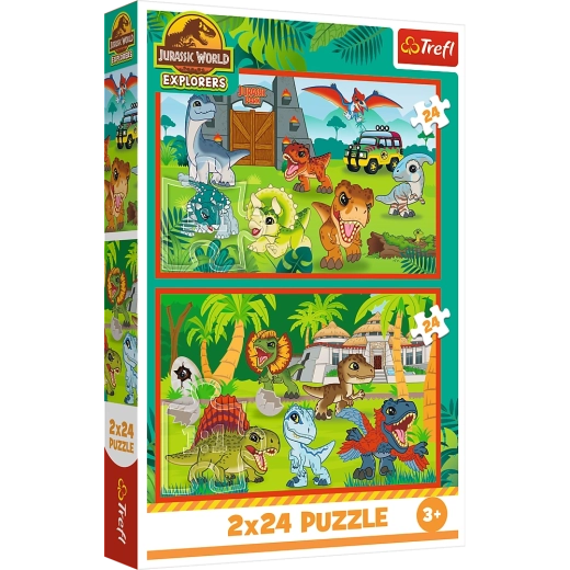Puzzle 2x24 Dinozauri Mici Universal Jurassic World Trefl