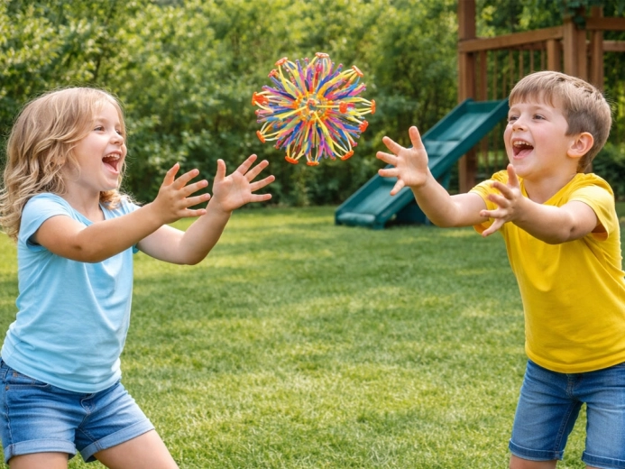 Ușoară, colorată și ideală pentru joacă activă
