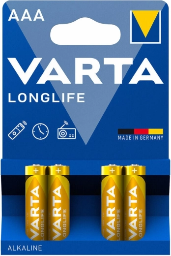 Baterii alcaline AAA Varta Longlife, 4 buc