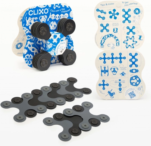 Clixo designer negru & gri – set magnetic de construcție 9 piese